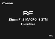 Canon RF 35mm F1.8 Macro IS STM RF35mm F1.8 MACRO IS STM Instructions