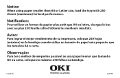 Oki C830n Notice for Optional Trays