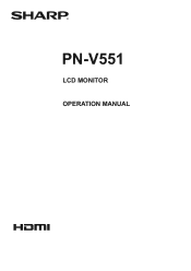 Sharp PN-V551 Operation Manual