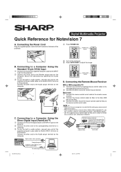 Sharp XG-NV7XU Quick Reference Guide