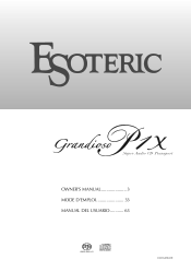 Esoteric Grandioso P1X SE Owners Manual