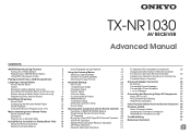 Onkyo TX-NR1030 User Manual