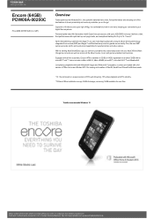 Toshiba Encore PDW09A-00200C Detailed Specs for Tablet Encore PDW09A-00200C AU/NZ; English