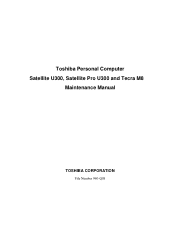 Toshiba Satellite Pro U300 Maintenance Manual