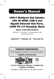Tripp Lite U44406NH4GUC2 Owners Manual U444-06N-H4GUC Multi-language 1