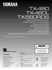 Yamaha TX-580RDS Owner's Manual