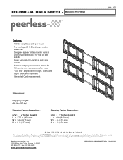 Sharp PN-PW220 Peerless Specification Sheet - Bundled Hardware for 2x2 wall mount