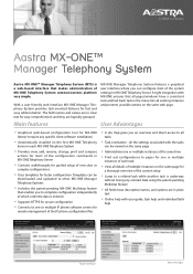 Aastra 700 Datasheet - MX-ONE  Manager Telephony System