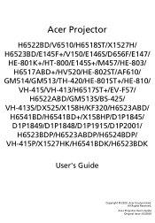 Acer H6541BDK User Manual