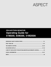 Hitachi 65M200 Owners Guide