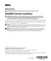 Dell PowerEdge 860 SAS/RAID Controller Installation