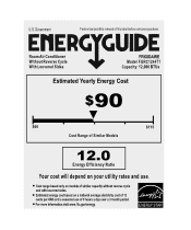 Frigidaire FGRC1244T1 Energy Guide