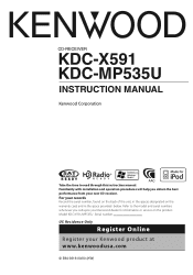 Kenwood KDC-X591 Instruction Manual