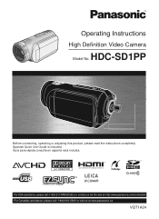 Panasonic HDCSD1PP HDCSD1PP User Guide