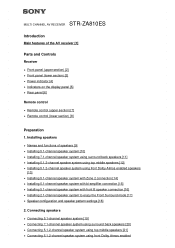Sony STR-ZA810ES Help Guide Printable PDF