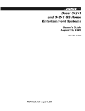 Bose 321 GS Manual