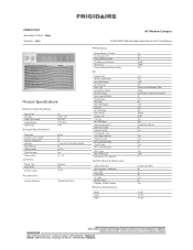 Frigidaire FFRA1211U1 Product Specifications Sheet