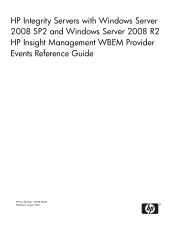 HP Integrity rx2800 HP Insight Management WBEM Provider Events Reference Guide