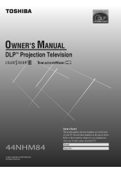 Toshiba 44NHM84 Owners Manual