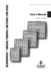 Behringer UB502 User Manual
