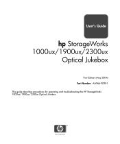 HP StorageWorks 1000ux HP StorageWorks 1000ux/1900ux/2300ux Optical Jukebox User's Guide (May 2004)