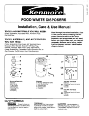 Kenmore 60793 Use and Care Guide