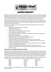 Magic Chef M24CB Warranty Information
