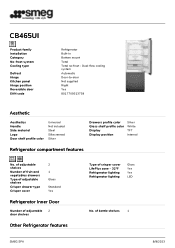 Smeg CB465UI Product sheet