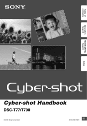 Sony DSC-T700/N Cyber-shot® Handbook