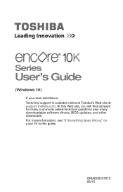 Toshiba LX0W-C64 Satellite LX0W-C Series tablet w/keyboard dock Windows 10 Users Guide