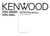 Kenwood KRC-265L User Manual