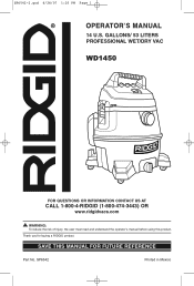 Ridgid WD1450 Owners Manual