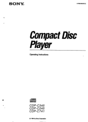 Sony CDP-C345 Operating Instructions
