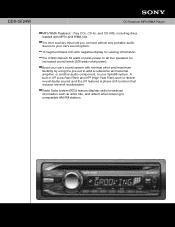Sony CDX-GT24W Marketing Specifications