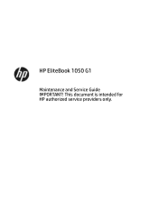 HP EliteBook G1 Maintenance and Service Guide