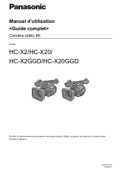 Panasonic HC-X2 Owners Manual French