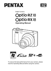 Pentax Optio RZ18 White Operation Manual