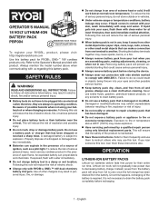 Ryobi PBP004 Operation Manual