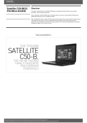 Toshiba Satellite C50 PSCMLA-03200S Detailed Specs for Satellite C50 PSCMLA-03200S AU/NZ; English