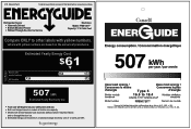 Frigidaire FFBN1721TV Energy Guide
