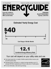 Frigidaire FFRE053WAE Energy Guide