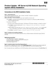 HP Tc2100 product update: hp server tc2100 network operating system (NOS) installation (English)