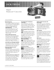Sony DCR-TRV18 Marketing Specifications