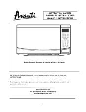 Avanti MT12V0W Instruction Manual