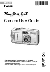 Canon 8117A001AA PowerShot S45 Camera User Guide