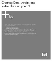 HP Pavilion a1100 Creating Data, Audio, and Video Discs on your PC