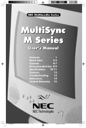 NEC JC-1572VMA-1 User Manual
