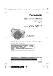 Panasonic DMC-GM1KD DMC-GM1KS Owner's Manual (English)