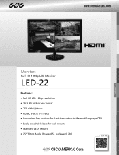 Ganz Security N8LWM-2TB LED-22 Specifications