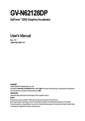 Gigabyte GV-N62128DP Manual